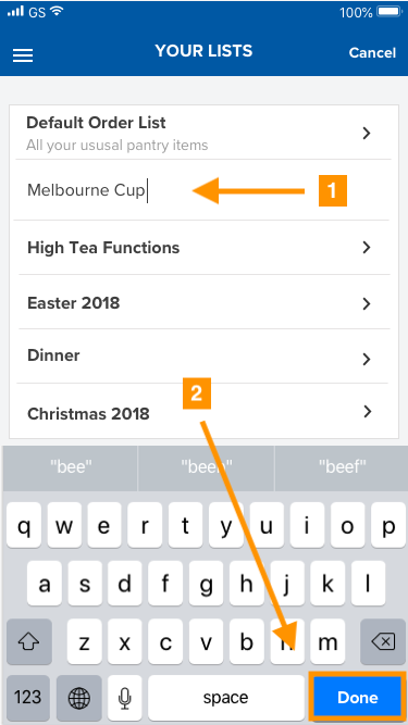 Using Lists To Order